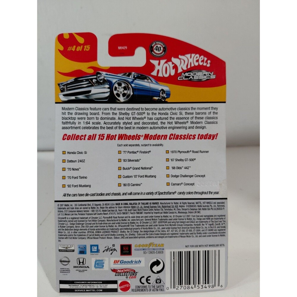 NIP Hot Wheels Modern Classics 1:64 Die Cast 1970 Ford Gran Torino Muscle Car - Picture 5 of 5